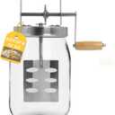 Gekufa 1.5L Glass Butter Churner, Large 52-Fluid Ounce Capacity butter churner hand crank mason jar, Butter Churn Makes Delicious Homemade Butter