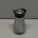 Salt Shakers and Pepper Set, 4 Oz Glass Bottom Salt Pepper Shaker With Stainless Steel Lid for Kitchen Gadgets Cooking Table, RV, Camp,BBQ Refillable Design (Silver)