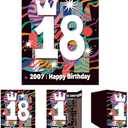 Pack Of 4 Gcardist 2025 18th Birthday Greeting Card, Jumbo 18 Years Old Birthday Gift Card,Memory Back In 2007（Envelope）