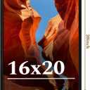 16x20 Picture Frame Set of 2, 16 x 20 Black Picture Frame with HD Plexiglas, 16 by 20 Poster Frame, Display Frame for Vertical or Horizontal, Presenting Spatial Aesthetics-Form & Light Series