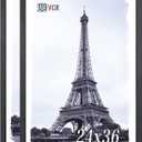 VCK 24x36 Poster Frames 2 Pack, Black Solid Wood Picture Frame, Textured Exclusive Wall Gallery Frame