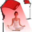Red Light Therapy for Face and Body, Red Infrared Light Therapy Lamp with Stand, 660nm Red Light & 850nm Infrared Light Device with Large Panel, Stable Stand, Protective Glasses, Idea Gift for Women