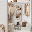 StorageWorks 6-Shelf Hanging Closet Organizer, Hanging Shelves for Closet, Fabric, Mixing of Beige, White & Ivory, 12" D x 12" W x 47 12" H