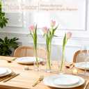 TBWIND 12pcs Glass Cylinder Bud Vases for Centerpieces, 7.5 Inch Clear Slim Flower Vases for Single Stems, Small Glass Vases in Bulk for Wedding Table Party Home Decor