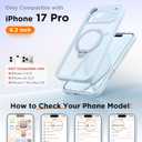 GolbinBox 360° Spin Magnetic Stand for iPhone 17 Pro Case, [Compatible with MagSafe] [Full Camera Protection] [16FT Military Drop Protection], Silm Translucent Matte Phone Case, Baby Blue