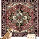 nunubaby Washable Pee Pads for Dogs, Stylish, Non-Slip and Leak-Proof Pee Pads. Reusable Potty Pads for Dogs for Crates and Floors.(Red/Rect, 54" x54" ) (54x54 Inch (Pack of 2))