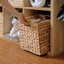 10.5x10.5 Water Hyacinth Storage Baskets, Collapsible Square Wicker Baskets Cube Storage Bins for IKEA Kallax, Set of 3
