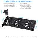 GDSTIME Graphic Card Fans, PCI Slot 3 x 90mm 92mm Fans, Graphics Card Cooler, Video Card VGA Cooler