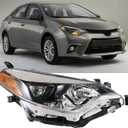 Headlight Front Head Lamp Replacement for Toyota Corolla 2014 2015 2016 Projector Headlight Right Side (Passenger Side)