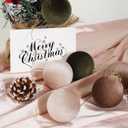Christmas Tree Ornaments 18 Pcs Velvet Christmas Balls Bulk Flocked Christmas Tree Ball Ornaments for Holiday Wedding Party Christmas Tree Hangings (2.36Inch, Brown & Green)