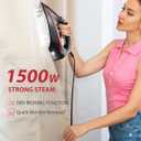1500W Steam Iron & Vertical Steamer, 350ml Leak-Proof Water Tank, Ceramic Soleplate, Auto-Off Safety, Burst Steam, Self-Cleaning, Anti-Calc Anti-Drip Garnet