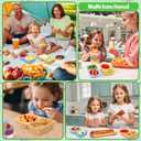 AIERSA Reusable Snack Containers with Lids, 2 Pack Silicone Double/2 Compartment Snack Box Container, Divided Grab and Go Snack Container for Take-out Condiments, Sauce