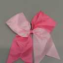 16PCS 8" Large Cheer Hair Bows Ponytail Holder Elastic Band Handmade for Cheerleading Teen Girls College Sports (Pink/Hot Pink, 1 Count (Pack of 16))