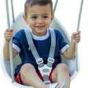 Swurfer Coconut Toddler Swing  Comfy Baby Swing Outdoor, 3- Point Adjustable Safety Harness, Secure, Safe Quick Click Locking System, Blister-Free Rope, Easy Installation, Ages 6-36 Months (White)