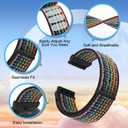 Sport Loop Compatible with Fitbit Versa 4 Fitbit Sense 2 Fitbit Versa 3 Fitbit Sense for Women Men,Soft Nylon Adjustable Breathable Replacement Wristband for Sense/Sense 2/Versa 3/Versa 4 (Black+Grey+Midnight+Black Rainbow)