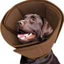 Queenmore Dog Cones for Large Dogs,Soft Dog Cone Stop Licking After Surgery, Adjustable Pet E-Collar Alternative for Wound Healing,Coffee,X-Large