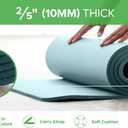 Gaiam Essentials 2/5" Thick (10mm) Yoga & Pilates, Fitness & Exercise Mat with Easy-Cinch Carrier Strap Cusion Support For Fitness and Gym Workouts