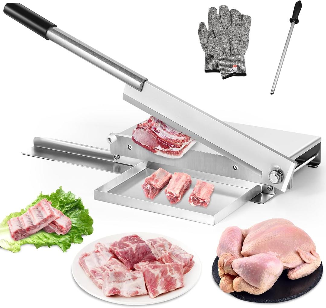 Moongiantgo Manual Meat Bone Cutter Rib Slicer Heavy Duty Chicken Cutting Machine with 16 Inch Knife SUS Bone Chopper for Beef Goat Pig Fish Butcher Commercial Kitchen (KD0298) Moongiantgo Manual Meat Bone Cutter Rib Slicer Heavy Duty Chicken Cutting Machine with 16 Inch Knife SUS Bone Chopper for Beef Goat Pig Fish Butcher Commercial Kitchen (KD0298)
