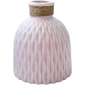 Small Ceramic Vases Bud Home Kitchen Decor,Centerpieces Propagation Bathroom Room Farmhouse Living Room Table Cylinder Flower Bouquet Bulk Bud Vases (Pink,L11.5*H15)