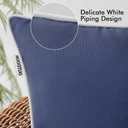 MIULEE Pack of 2 Outdoor Waterproof Pillow Covers Decorative Farmhouse Throw Pillow Covers Square Solid Color Couch Pillow Covers Spring for Patio Tent Bed Sofa Living Room 18x18 Inch Navy