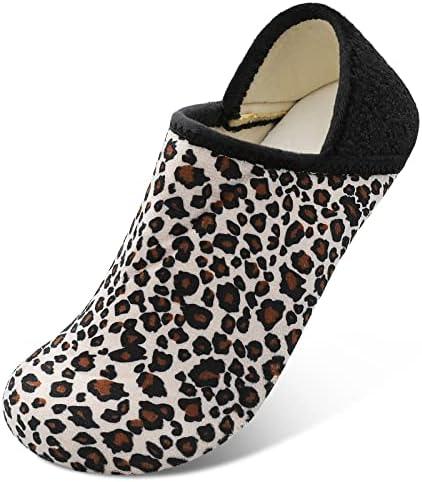 Fires Womens Mens Slippers with Rubber Sole Soft-Lightweight House Slipper Socks Around House Shoes Non Slip Indoor/Outdoor.4-5 Women,2.5-n/2.5 Men