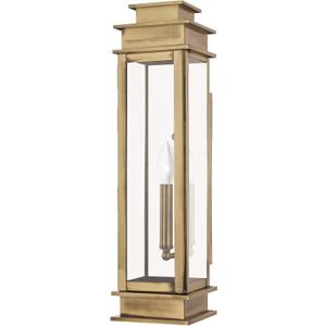 Livex Lighting 20207-01 1-Light Outdoor Wall Lantern, Antique Brass, 5.25"W x 20.25"H