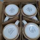GBHOME 12OZ Stackable Coffee Mugs, Ceramic Coffee Mugs with Texture Patterns for Man,Woman,Dad,Mom, Modern Coffee Mugs Set of 4 for Latte/Cappuccino/Cocoa. Dishwasher&Microwave Safe, Off White
