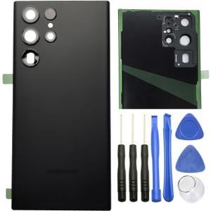 ubrokeifixit Galaxy S22 Ultra 5G Rear Panel Back Glass Door Cover Replacement for Samsung Galaxy S22 Ultra 5G 6.8" 2022" SM-S908(NOT for S22 6.1",NOT for S22+ 6.6") (S22 Ultra/Black-Gray)