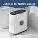 Bathroom Trash can with lid, 3.4 gallon/13 Liter Ultra-Thin Plastic Trash can, Press flip lid Sealed, Suitable for Kitchen, Bedroom, Office, Laundry Room, Toilet, RV (White)