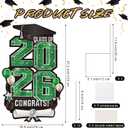 2026 Extra Large 47.2 Inch Graduation Yard Sign Congrats Grad Lawn Decor Class of 2026 DIY Name Yard Sign with Metal Stakes for College High School Grad Outdoor Party Supplies, Green