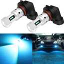 PHINLION H10 Ice Blue LED Fog Light Bulbs, 3800 Lumens Super Bright 9145 9040 9045 9140 9155 LED Fog Bulb Replacement for Car Truck Fog Lamps, 8000K Non-polarity, Pack of 2