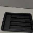 Lifewit Silverware Drawer Organizer, Expandable Utensil Tray for Kitchen, BPA Free Flatware and Cutlery Holder, Adjustable Plastic Storage for Spoons Forks Knives, 8.5-14 x 12", Black