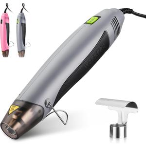 WORKPRO Heat Gun, 400W Mini Hot Air Gun with Reflector Nozzle, 2 Temp Settings 482℉(250℃)/842℉(450℃) and 5.9ft Long Cable Overload Protection for Craft Embossing, Shrink Wrapping PVC, Drying Paint