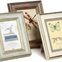 XUANLUO 3 Pack 8x10 Inch Farmhouse Rustic Picture Frame Sets Distressed Farmhouse Plastic Frame with HD plastic cover for Wall Mount or Tabletop Display (8x10, Multicolour)
