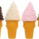 4pcs Simulated Ice Cream Cone Artificial Lifelike Fake Ice Cream Food Models Pretend Play Kitchen Food Toy for Shop Window Display Decor Party Photo Props