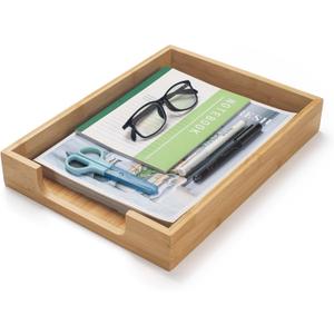 Wood Letter Tray, Bamboo Desk Tray, Wooden Desktop Organizer for Papers, Documents, Magazines, Files