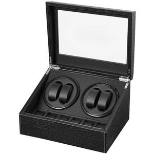 Automatic Watch Winder with 4 Quiet Japanese Motor+ 6 Display Storage Spaces,Luxury Watch Box for Man/Woman's Watches (Crocodile leather-WW103E)