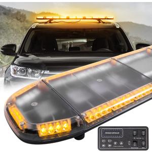 51" Amber Strobe Light Bar Emergency Warning Security 88 LEDs Hazard Flash for Tow Truck Construction Vehicle Car Snowplow Rooftop with Control Pannel