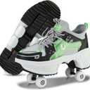 Roller Skate Shoes for Women Kids Roller Shoes Boy Girl Sneakers with Retractable Wheels Breathable Roller Skates Shoes for Christmas Birthday Children Show Gift