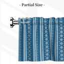 Boho Valances for Windows - Blue White Snowflake Cafe Curtains Winter Snow Short Curtains for Living Room Bathroom Bedroom Basement