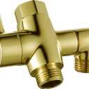 Brass Shower Diverter Valve for Handheld Shower Head and Fixed Spray Head G1/2 3 Way Universal Bathroom System Component Replacement Part, Polished Gold