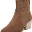 Women's Ankle Boots Low Chunky Heeled Booties Casual Comfortable Fall Winter Pointed Closed Toe Short Boots for Women. (9, Brown Mf 970)