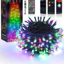 Flacchi Smart Christmas Lights, 32 ft 100 LED USB Smart Color Changing Led String Lights with Bluetooth APP & Remote Control for Halloween Christmas Decorations Indoor