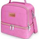 BALORAY Lunch Bag Women Men, Double Deck Lunch Box Insulated Lunch Bag for Adults Work Office Picnic, Leakproof Cooler Bag with Adjustable Shoulder Strap