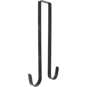 15 Inches Metal Double Wreath Hanger Over The Door Large Double Door Wreath Hook for Christmas Wreath Front Door Hanger - Holds 2 Wreaths with 2 Sided Hanger Sturdy - Sturdy Metal (Black)