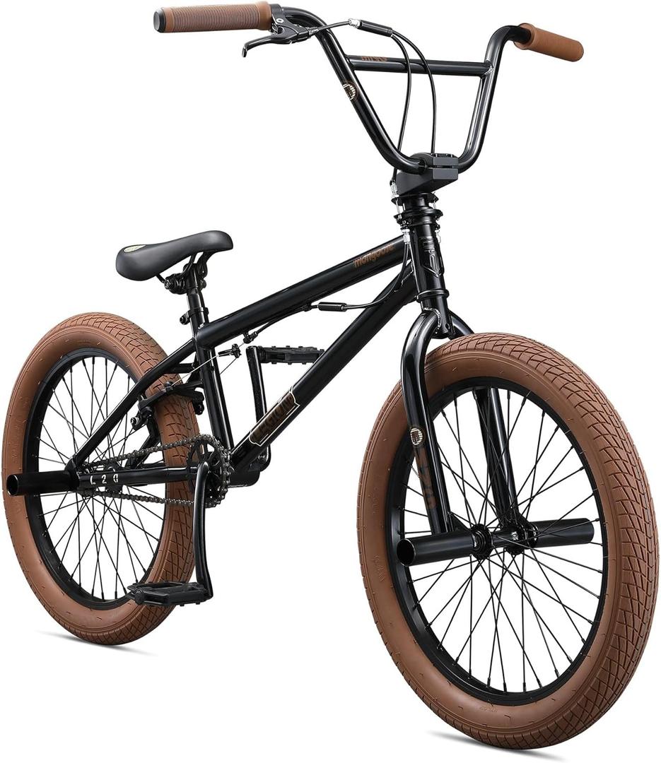 Mongoose Legion L20 Kids Freestyle BMX Bike, Intermediate Rider, Boys and Girls Bikes, 20-Inch Wheels with 4 Axle Pegs, Hi-Ten Steel Frame, Micro Drive 25x9T BMX Gearing, Black