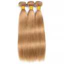Blonde Straight Human Hair Bundles 24 Inch #27 Honey Blonde Straight Single Bundle Human Hair Unprocessed Native Virgin Hair 100g Total 1 Hair Extensions Double Weft for Women