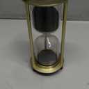 SuLiao Hourglass 15 Minute Sand Timer, Vintage Brass Black Sand Clock, Metal Small Sand Watch 15 Min, Antique Reloj De Arena, Unique Hour Glass Sandglass for Home, Office, Desk Decoration