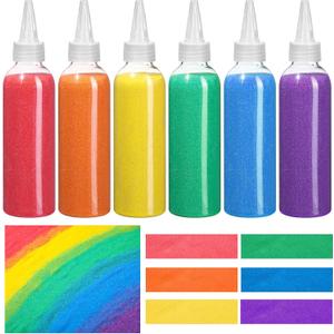 Libima 12 Pcs Art Sand Colored 9oz Sand Bottles for Kids DIY Arts and Crafts Kit for Drawing Wedding Sandbox Decorations Collection Bottles Arts Kit