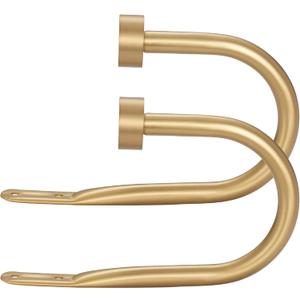 Drapery Holdback,Matte Black Metal Window Curtain Holdback (Warm Gold)